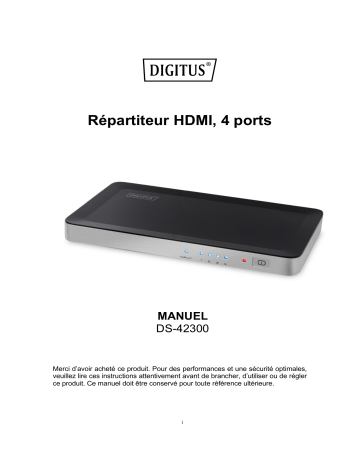 Digitus DS-42300 HDMI Splitter, 4-Port Manuel du propriétaire | Fixfr
