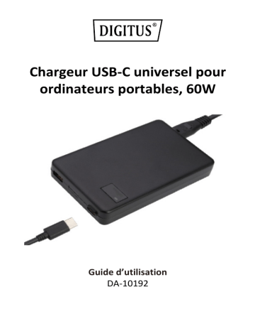 Digitus DA-10192 Universal Notebook Charger, USB Type C, 60 W Manuel du propriétaire | Fixfr