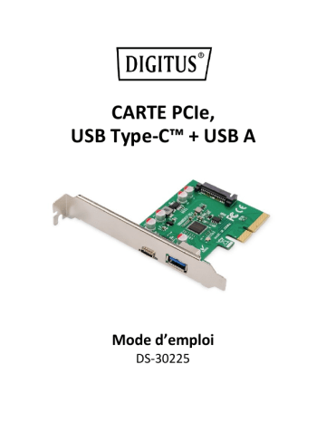 Digitus DS-30225 PCIe card, USB Type-C™ + USB-A Manuel du propriétaire | Fixfr