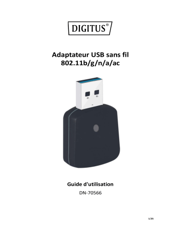 Digitus DN-70566 Tiny USB Wireless 11ac Adapter Guide de démarrage rapide | Fixfr