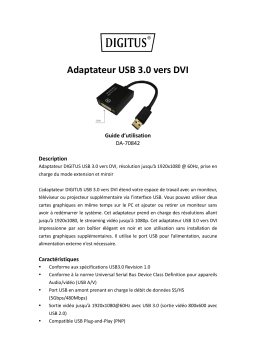 Digitus DA-70842 USB 3.0 to DVI Adapter Guide de démarrage rapide