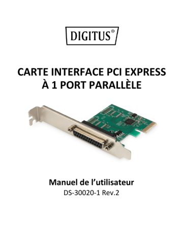 Digitus DS-30020-1 1-Port Parallel Interface Card, PCI Express Manuel du propriétaire | Fixfr