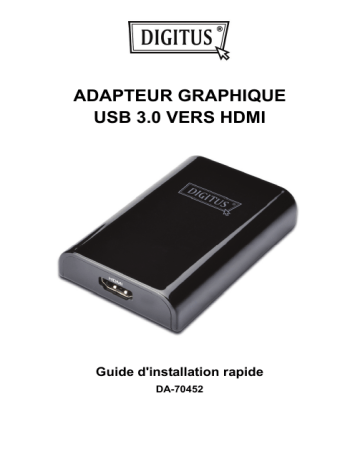 Digitus DA-70452 USB 3.0 to HDMI Adapter Guide de démarrage rapide | Fixfr