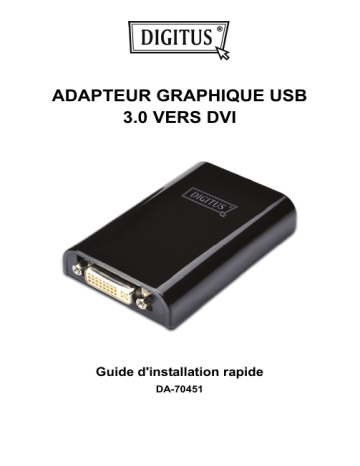 Digitus DA-70451 USB 3.0 to DVI Adapter Guide de démarrage rapide | Fixfr