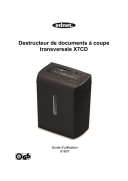 Ednet 91607 Shredder X7CD, 7 Sheet, CD/DVD/Bank Card, Cross-Cut Manuel du propriétaire