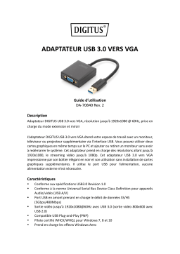 Digitus DA-70840 USB 3.0 to VGA Adapter Guide de démarrage rapide