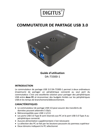 Digitus DA-73300-1 USB 3.0 Sharing Switch Manuel du propriétaire | Fixfr