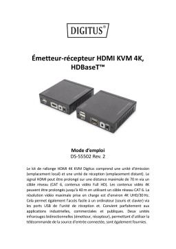 Digitus DS-55502 4K HDMI KVM Extender Set, HDBaseT™, 4K/30Hz Manuel du propriétaire