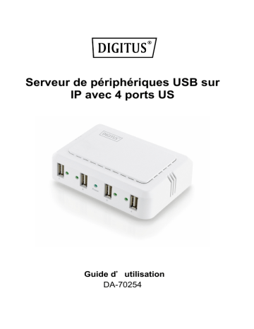 Digitus DA-70254 USB 2.0 4-port Gigabit Network Hub Manuel du propriétaire | Fixfr
