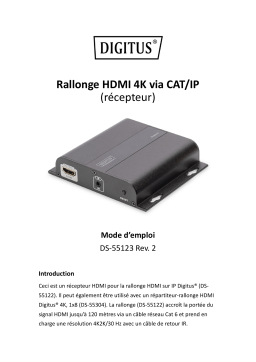 Digitus DS-55123 4K HDMI Extender via CAT / IP (receiver unit) Manuel du propriétaire