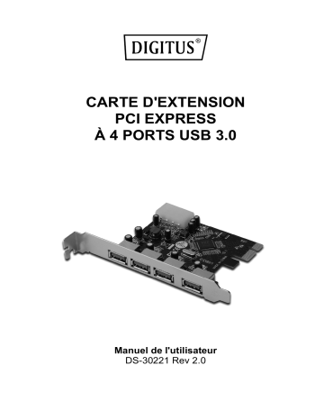 Digitus DS-30221 4-Port USB 3.0 PCI Express Add-on Card Manuel du propriétaire | Fixfr