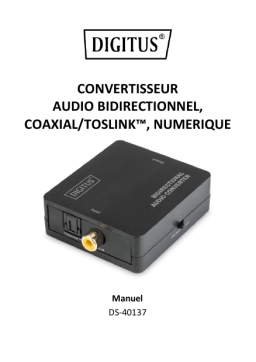 Digitus DS-40137 Bidirectional Audio Converter, Coaxial/TOSLINK™, digital Manuel du propriétaire