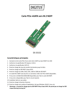 Digitus DS-33152 MSATA to NGFF (M.2) PCIe Card Manuel du propriétaire