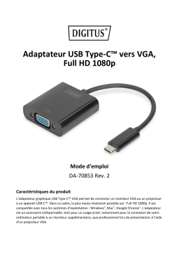 Digitus DA-70853 USB Type-C™ VGA Graphics Adapter Manuel du propriétaire