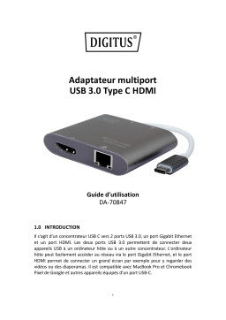 Digitus DA-70847 USB Type-C™ 4K HDMI Multiport Adapter, 4-Port Guide de démarrage rapide