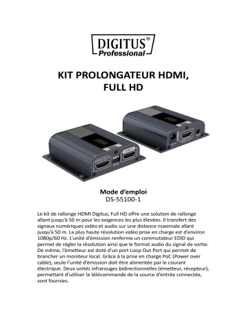 Digitus DS-55100-1 HDMI Extender Set, Full HD, 50 m Manuel du propriétaire | Fixfr