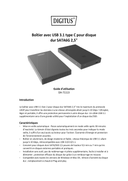 Digitus DA-71113 2.5" SSD/HDD Enclosure, SATA 3 - USB 3.1 Type-C™ Manuel du propriétaire