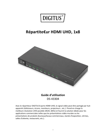 Digitus DS-43304 UHD HDMI Splitter, 1x8 Manuel du propriétaire | Fixfr