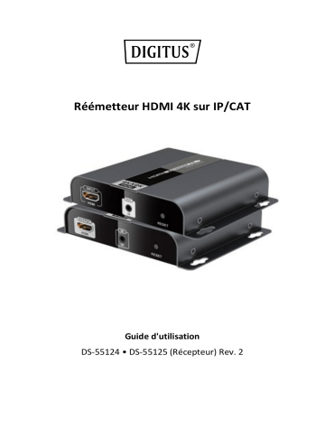 Digitus DS-55124 4K HDMI Extender via CAT/IP (Set), PoE Manuel du propriétaire | Fixfr