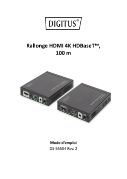 Digitus DS-55504 4K HDMI Extender Set, HDBaseT™, 4K/60Hz, 100 m Manuel du propriétaire