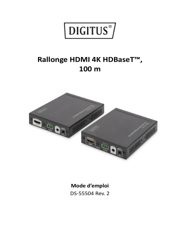 Digitus DS-55504 4K HDMI Extender Set, HDBaseT™, 4K/60Hz, 100 m Manuel du propriétaire | Fixfr