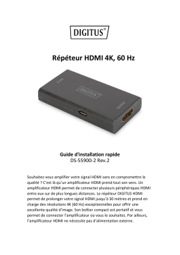 Digitus DS-55900-2 4K HDMI Repeater, 60 Hz Guide de démarrage rapide