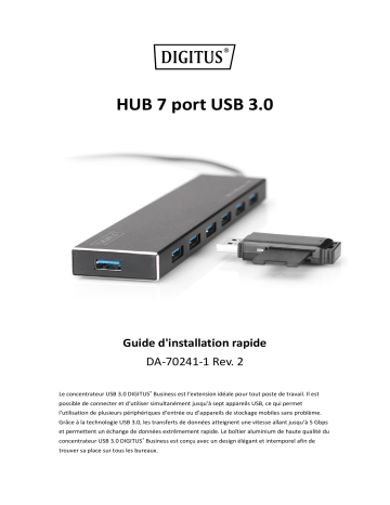 Digitus DA-70241-1 USB 3.0 Office Hub, 7-Port Guide de démarrage rapide | Fixfr