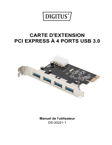 Digitus DS-30221-1 4-Port USB 3.0 PCI Express Add-on Card Manuel du propriétaire | Fixfr