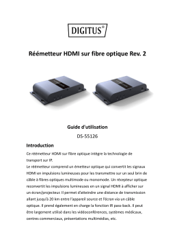 Digitus DS-55126 HDMI fiber optic extender set, 20 km Manuel du propriétaire