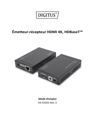 Digitus DS-55501 4K HDMI Extender Set, HDBaseT™, 4K/30Hz, 100 m Manuel du propriétaire | Fixfr