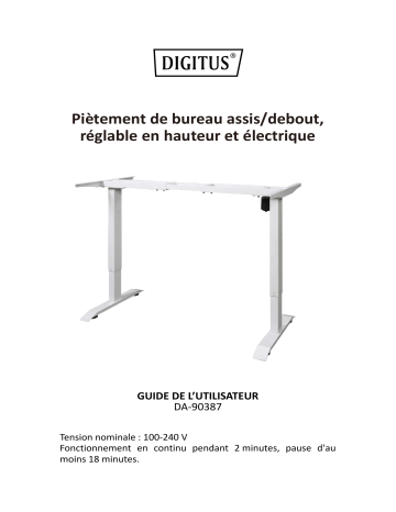 Digitus DA-90387 Electric height-adjustable, variable Stand / Sit Desk Frame Guide de démarrage rapide | Fixfr