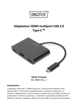 Digitus DA-70855 USB Type-C™ HDMI Multiport Adapter, 3-port Manuel du propriétaire