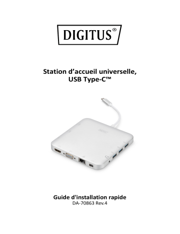 Digitus DA-70863 Universal Docking Station, USB Type-C™ Guide de démarrage rapide | Fixfr