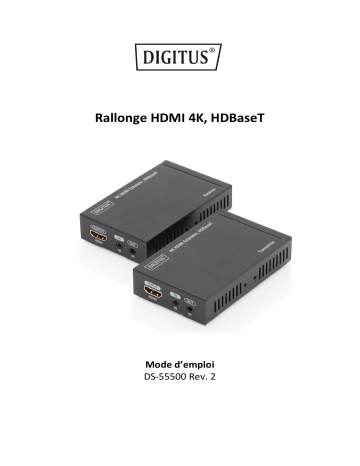 Digitus DS-55500 4K HDMI Extender Set, HDBaseT™, 4K/30Hz, 70 m Manuel du propriétaire | Fixfr