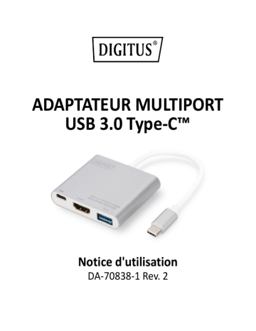 Digitus DA-70838-1 USB Type-C™ 4K HDMI Multiport Adapter, 3-Port Manuel du propriétaire | Fixfr