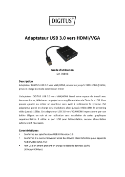 Digitus DA-70843 USB 3.0 to HDMI/VGA Adapter Guide de démarrage rapide