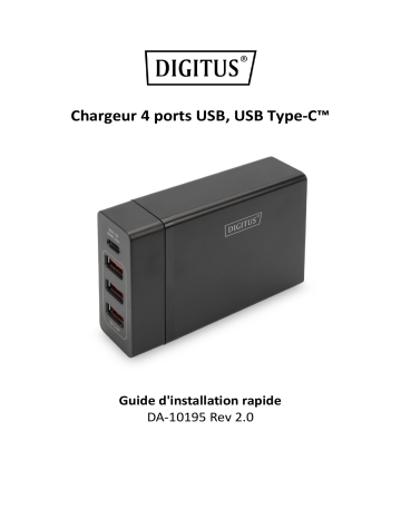 Digitus DA-10195 4-Port Universal USB Charging Adapter, USB Type-C™ Guide de démarrage rapide | Fixfr