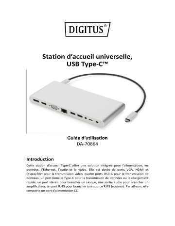 Digitus DA-70864 Universal Docking Station, USB Type-C™ Manuel du propriétaire | Fixfr