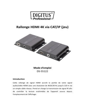 Digitus DS-55122 4K HDMI Extender via CAT / IP (Set) Manuel du propriétaire | Fixfr