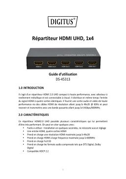 Digitus DS-45313 UHD HDMI Splitter, 1x4 Manuel du propriétaire