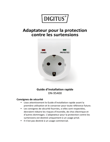 Digitus DN-95400 Surge Protection Adapter Manuel du propriétaire | Fixfr