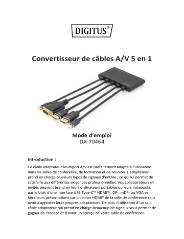 Digitus DA-70464 5in1 Multiport A/V Cable Converter Manuel du propriétaire | Fixfr
