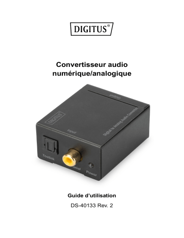 Digitus DS-40133 Digital-to-analog audio converter Manuel du propriétaire | Fixfr