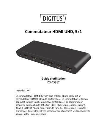 Digitus DS-45317 4K HDMI Switch, 5x1 Manuel du propriétaire | Fixfr