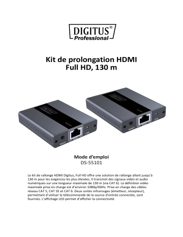 Digitus DS-55101 HDMI Extender Set, Full HD, 130 m Manuel du propriétaire | Fixfr