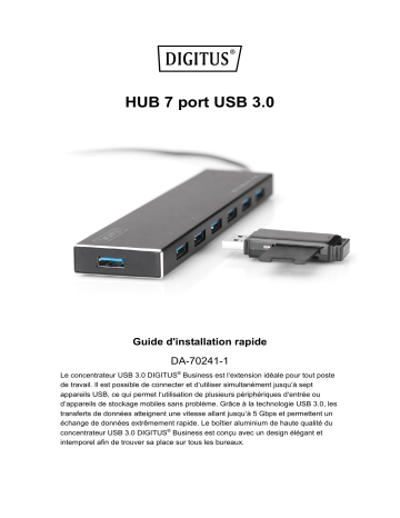Digitus DA-70241-1 USB 3.0 Office Hub, 7-Port Guide de démarrage rapide | Fixfr