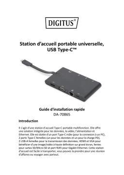 Digitus DA-70865 Universal Travel Docking Station, USB Type-C™ Guide de démarrage rapide