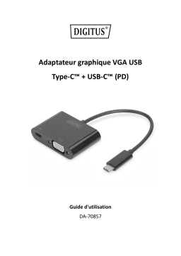 Digitus DA-70857 USB Type-C™ VGA Graphics Adapter + USB-C™ (PD) Manuel du propriétaire