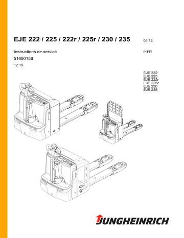 EJE 235 | EJE 222r | EJE 230 | EJE 222 / 225 | EJE 222 | Jungheinrich EJE 225r Mode d'emploi | Fixfr