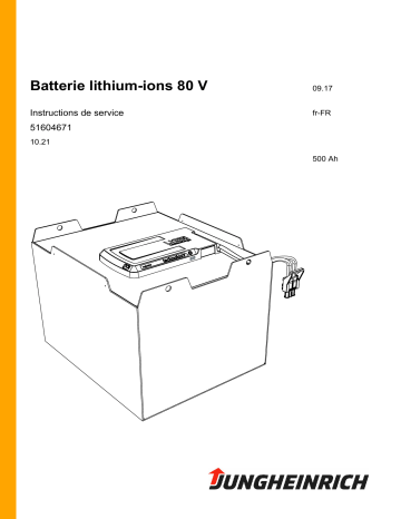 Lithium-Ionen Batterie 80V - 500 Ah | Jungheinrich 500 Ah Mode d'emploi | Fixfr